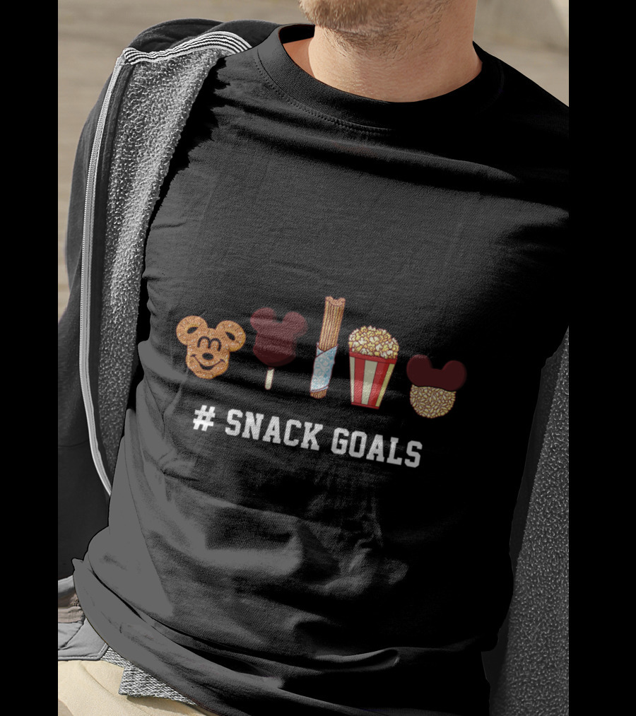 # Snack Goals Disney Films Mickey Mouse Ears Pretzel Churro Ice Cream Popcorn T-Shirt