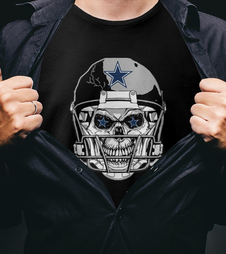 Dallas Cowboys Skull Helmet Star T-Shirt