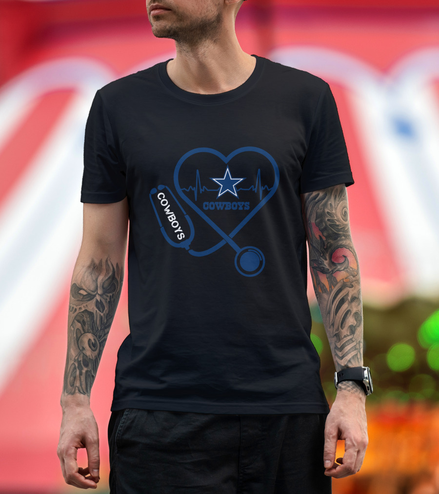 Heart And Stethoscope Dallas Cowboys Star T-Shirt