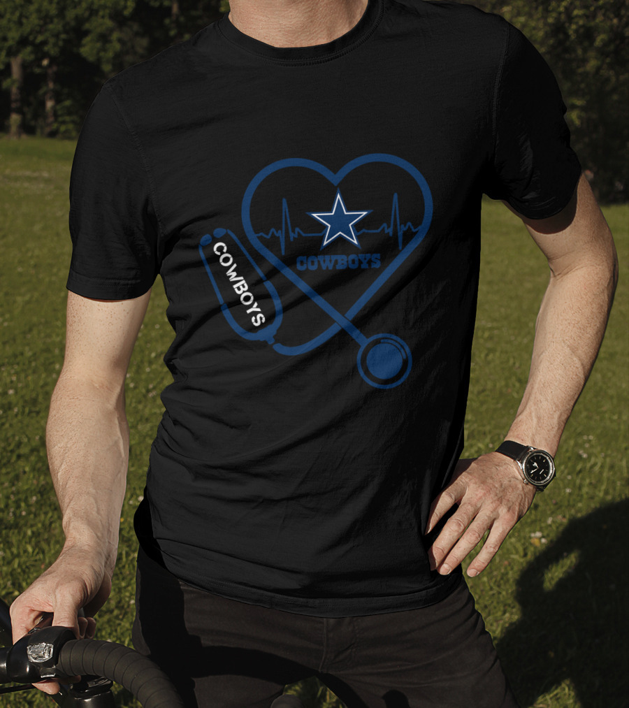 Heart And Stethoscope Dallas Cowboys Star T-Shirt