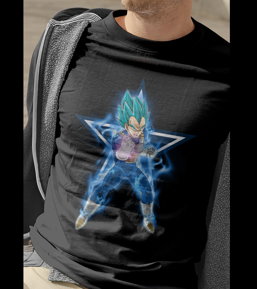 Dallas Cowboys Vegeta Super Saiyan Blue Star Fusion T-Shirt