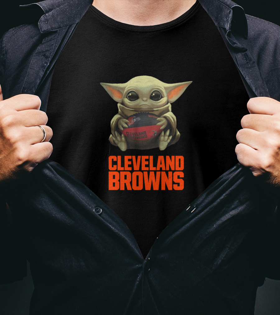 Cleveland Browns Grogu Football Player T-Shirt