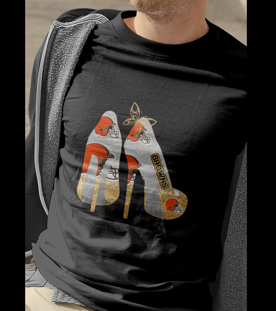Cleveland Browns High Heels Helmets Bold Browns Fan T-Shirt