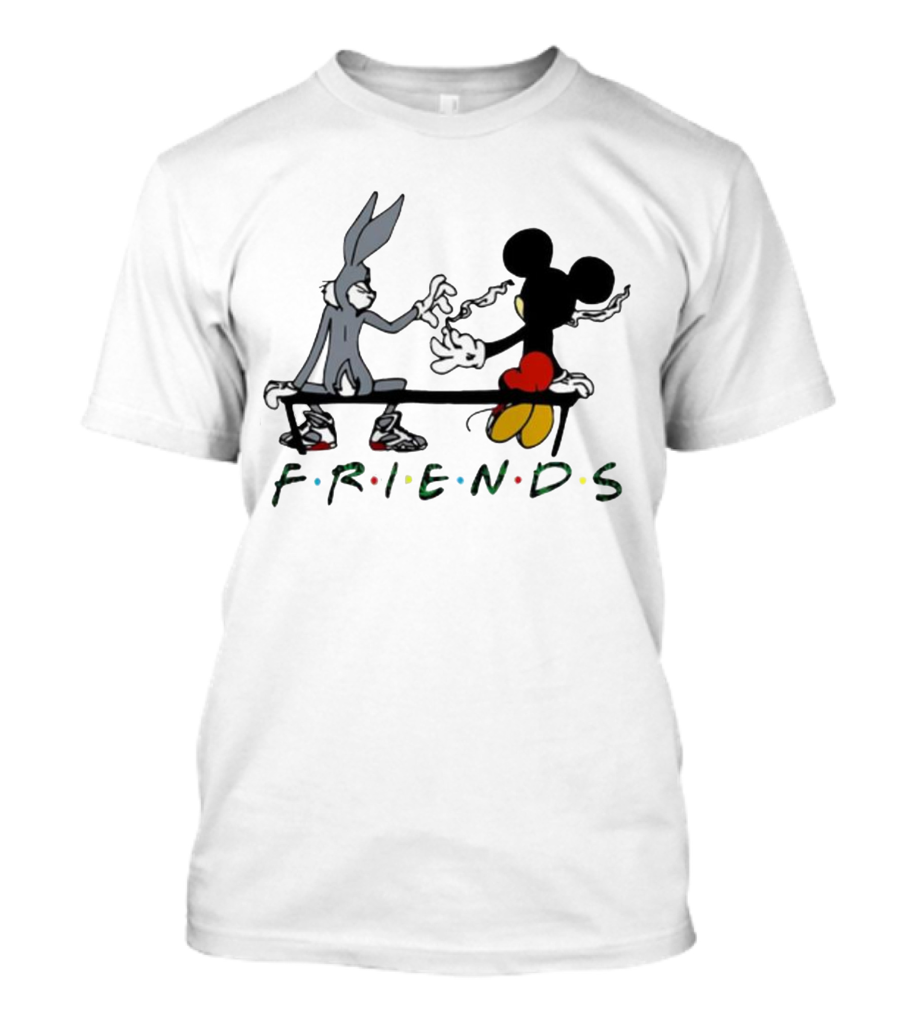 Friends Mickey Bugs Bench T-Shirt