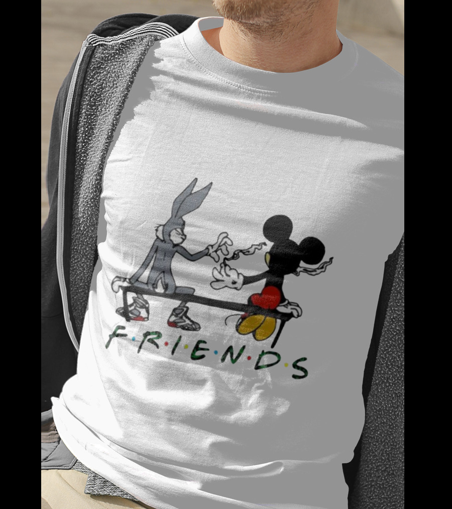 Friends Mickey Bugs Bench T-Shirt