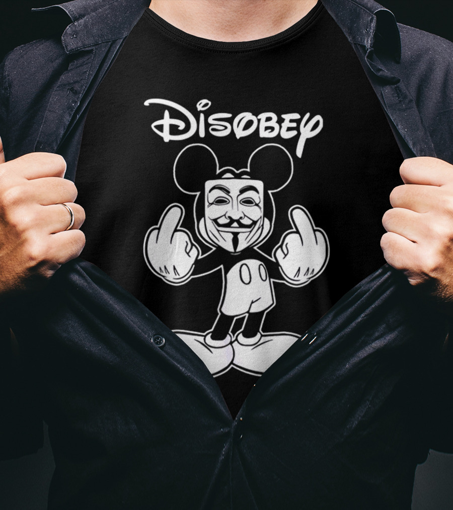 Disney Mickey Disobey Guy Fawkes T-Shirt