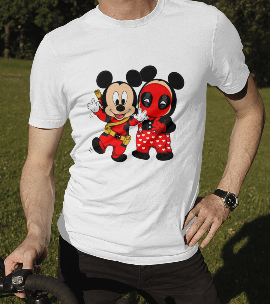 Disney Mickey Mouse And Deadpool Mashup T-Shirt