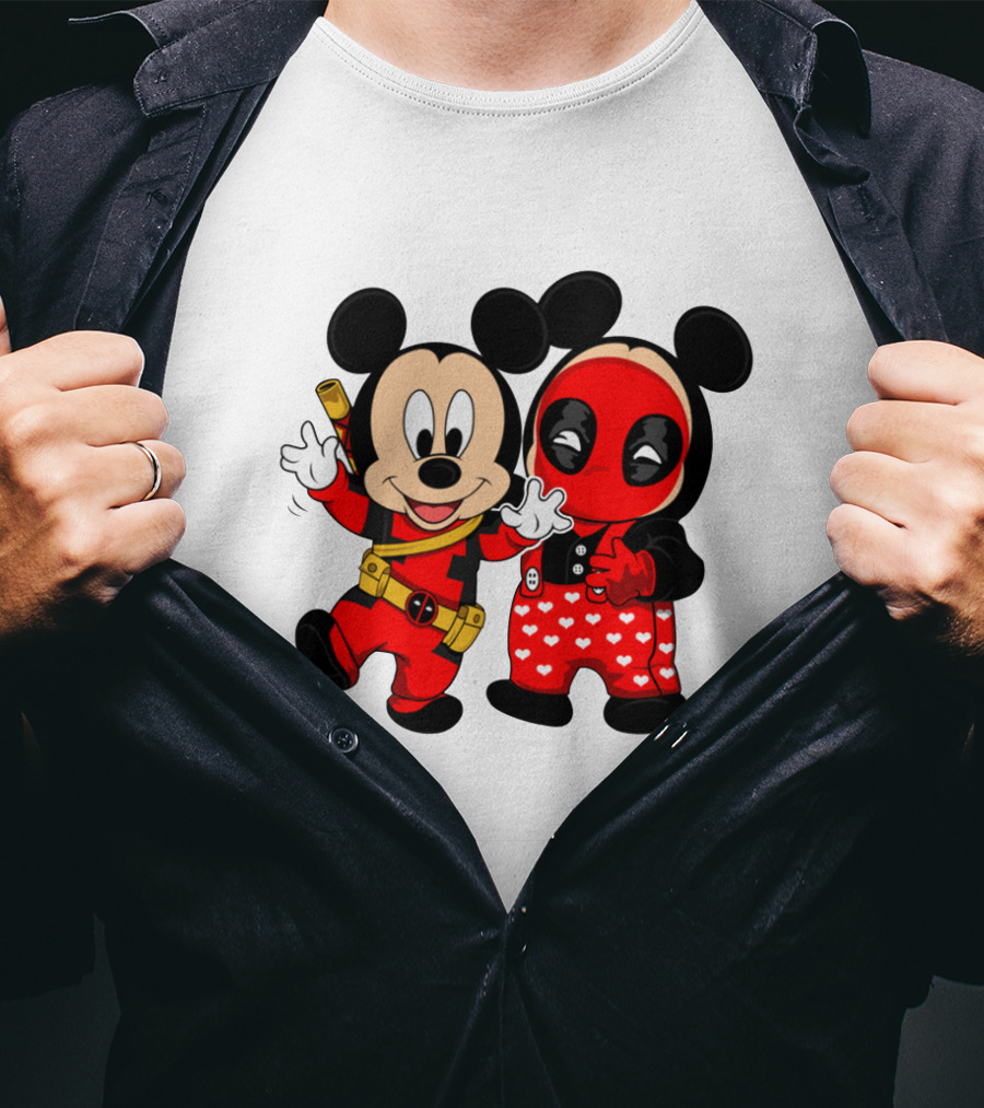 Disney Mickey Mouse And Deadpool Mashup T-Shirt