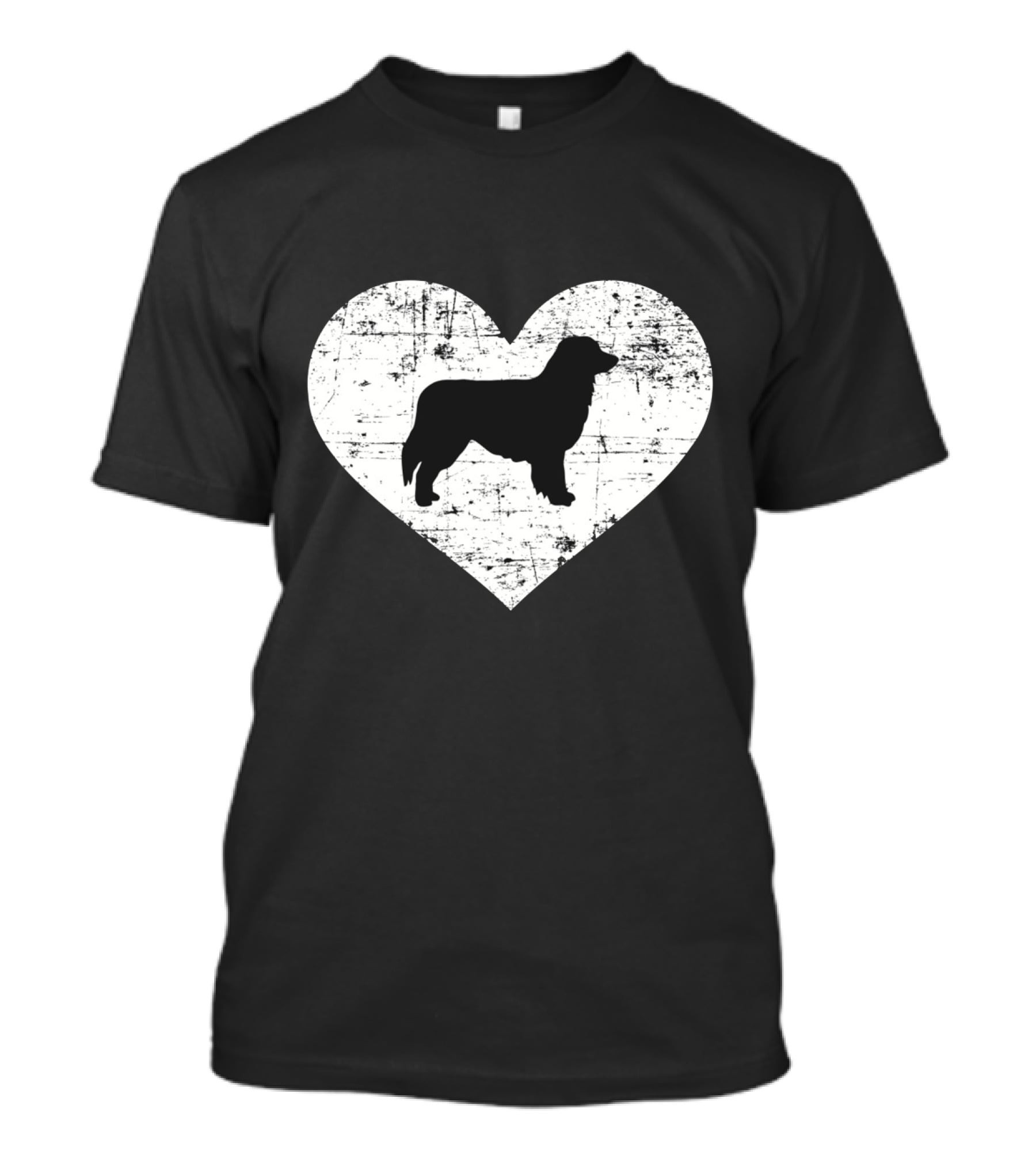 Love For Australian Shepherd Silhouette In Distressed Heart T-Shirt