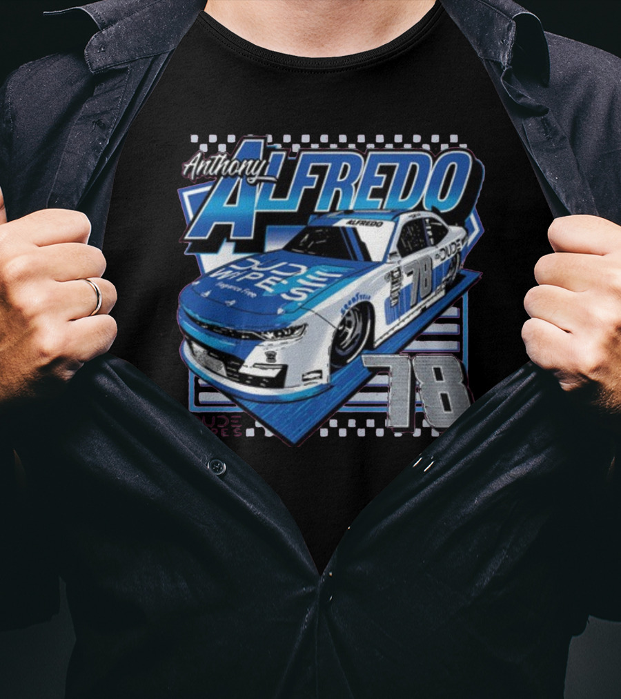 Anthony Alfredo Dude Wipes Car 78 Racing T-Shirt