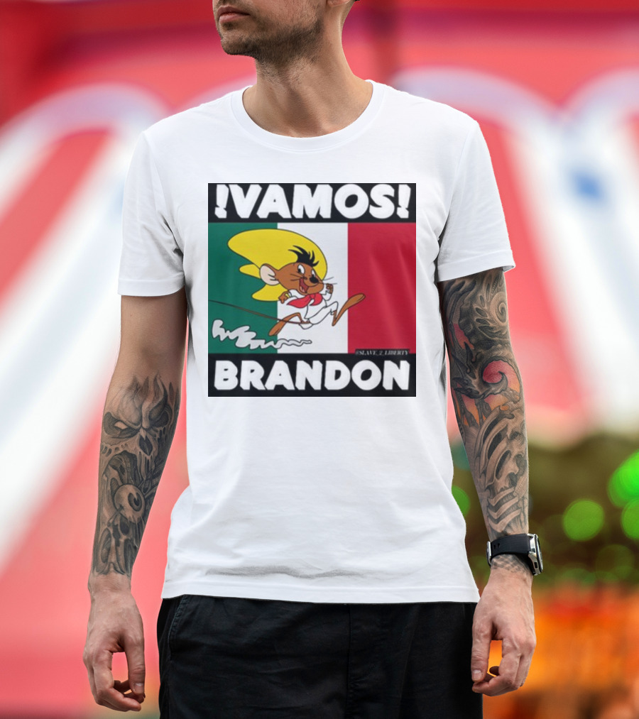 Vamos Brandon Mouse Mexican Flag T-Shirt