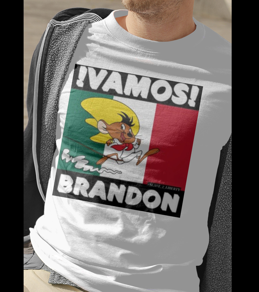 Vamos Brandon Mouse Mexican Flag T-Shirt