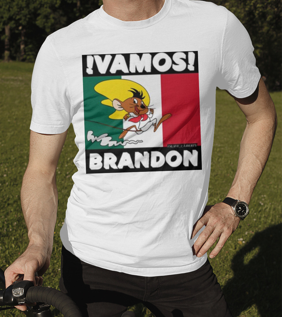 Vamos Brandon Mouse Mexican Flag T-Shirt