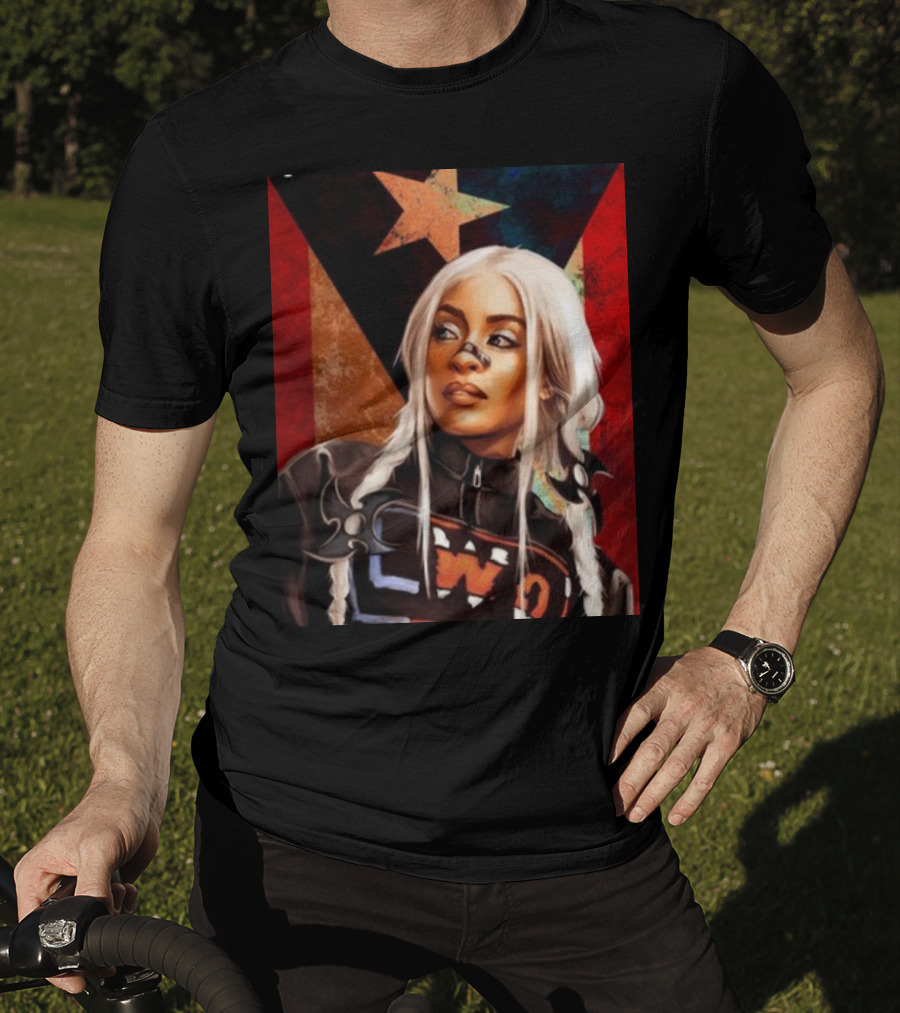 LWO Zelina Vega Fear La Chancla Puerto Rican Flag Background T-Shirt