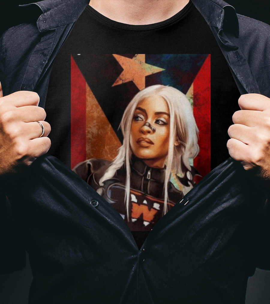 LWO Zelina Vega Fear La Chancla Puerto Rican Flag Background T-Shirt