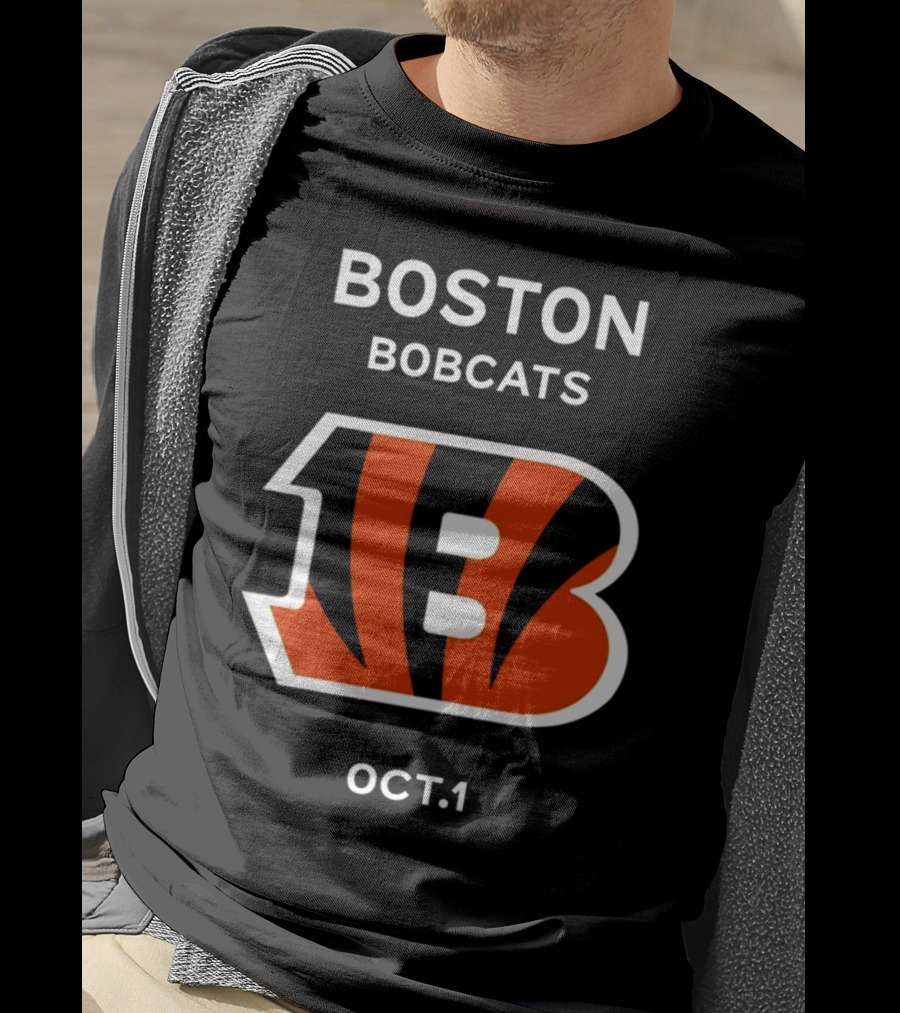 Boston Bobcats B Logo Oct 1 Tiger Stripes T-Shirt