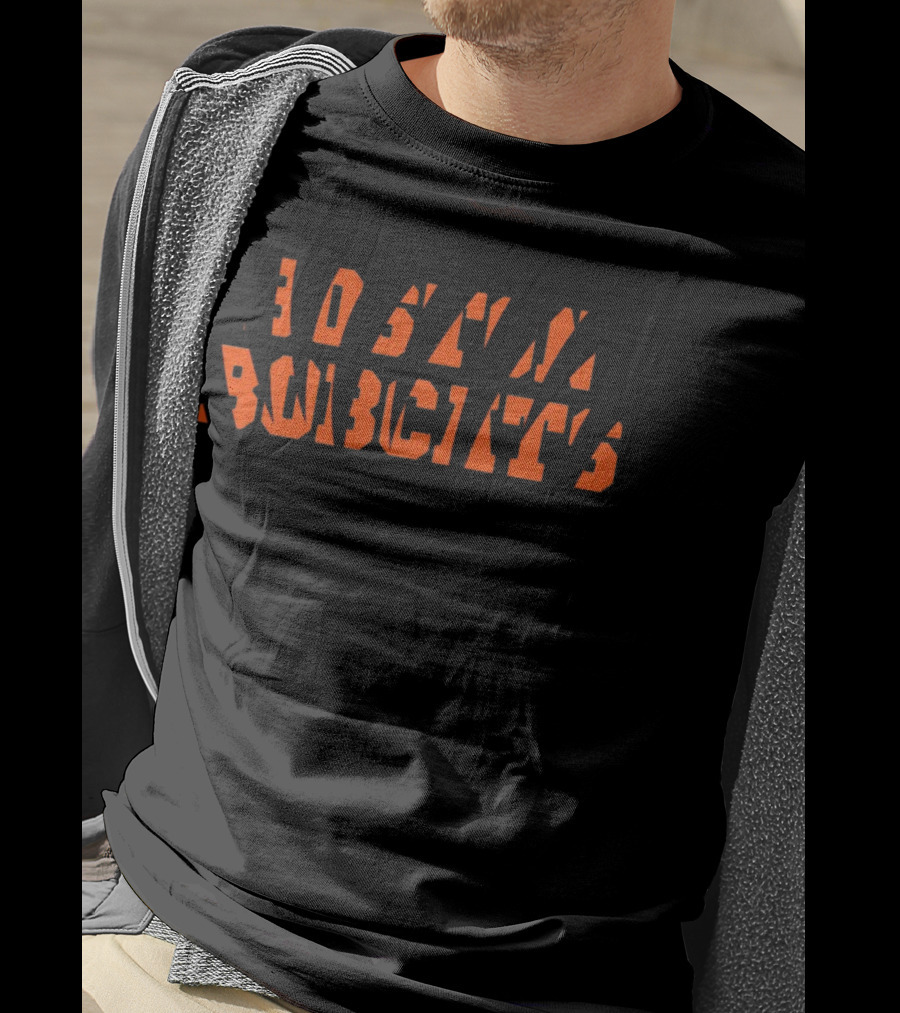 Boston Bobcats Bold Tiger Stripe Text T-Shirt