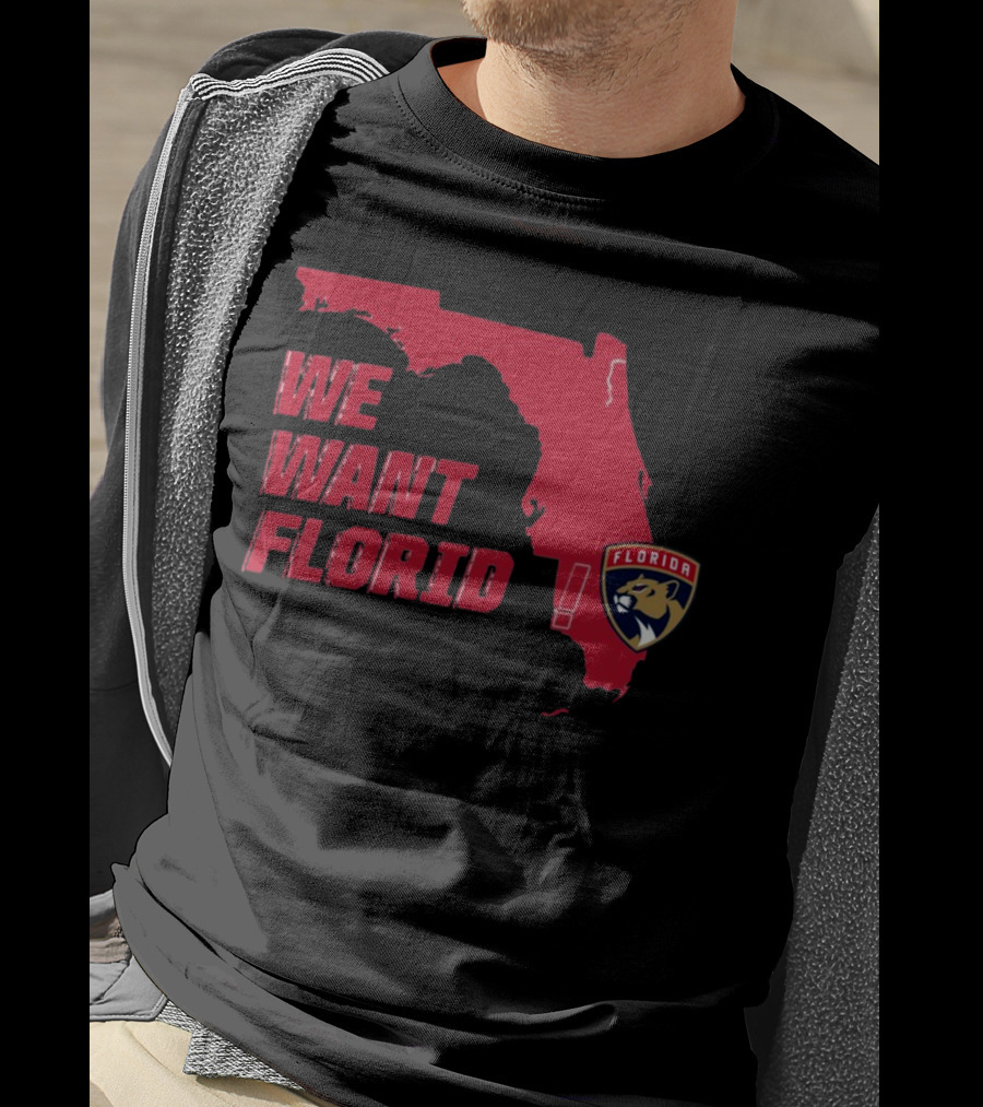 We Want Florida Panthers Map T-Shirt