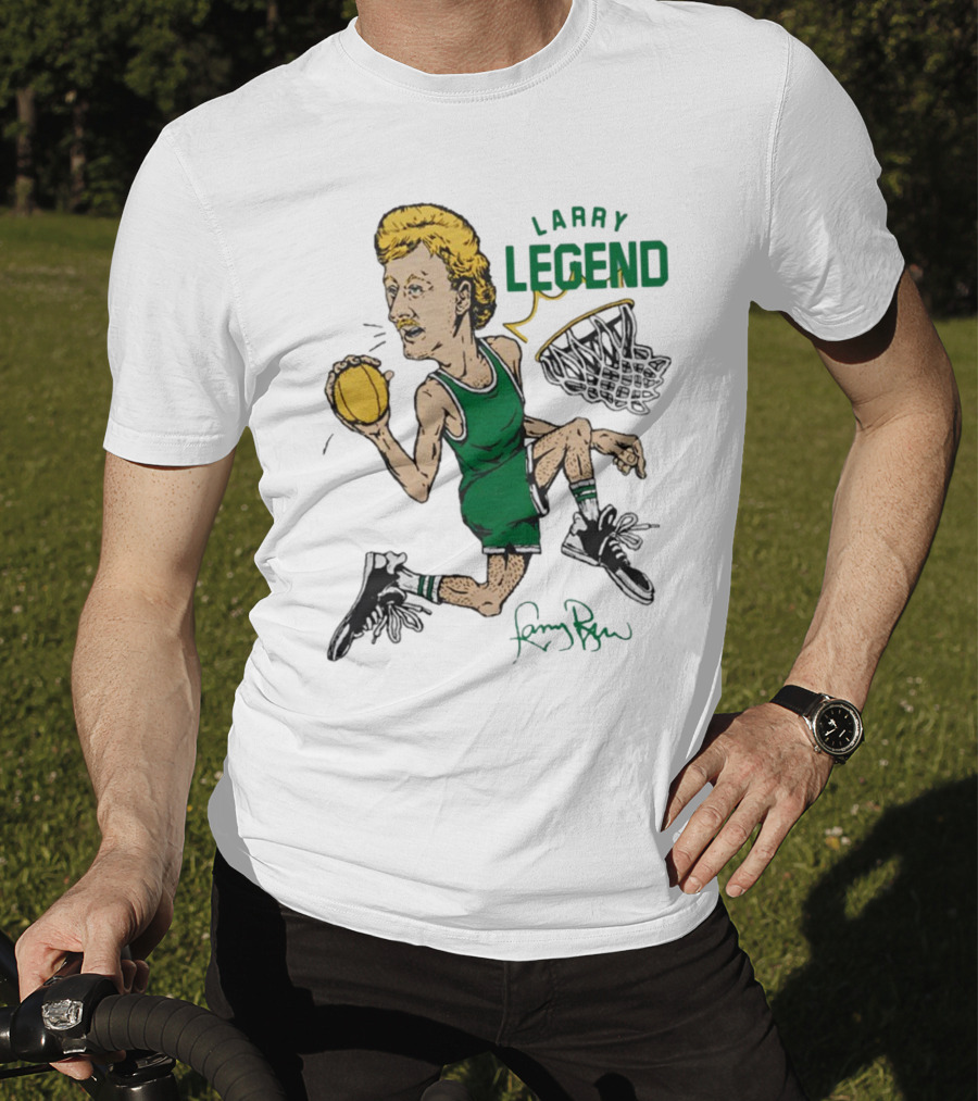 Larry Legend Layup Basketball Icon With Signature T-Shirt