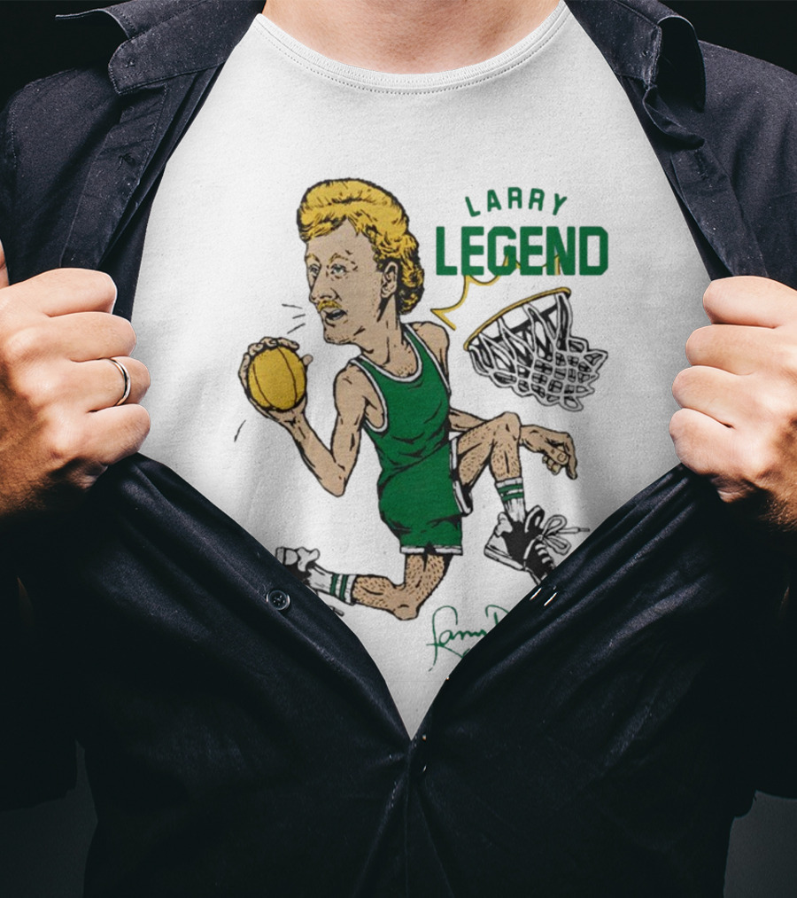 Larry Legend Layup Basketball Icon With Signature T-Shirt