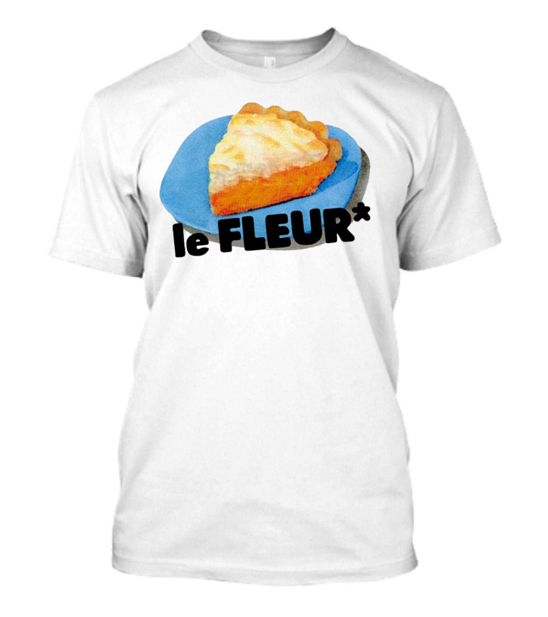 Le Fleur Pie Slice On Blue Plate T-Shirt