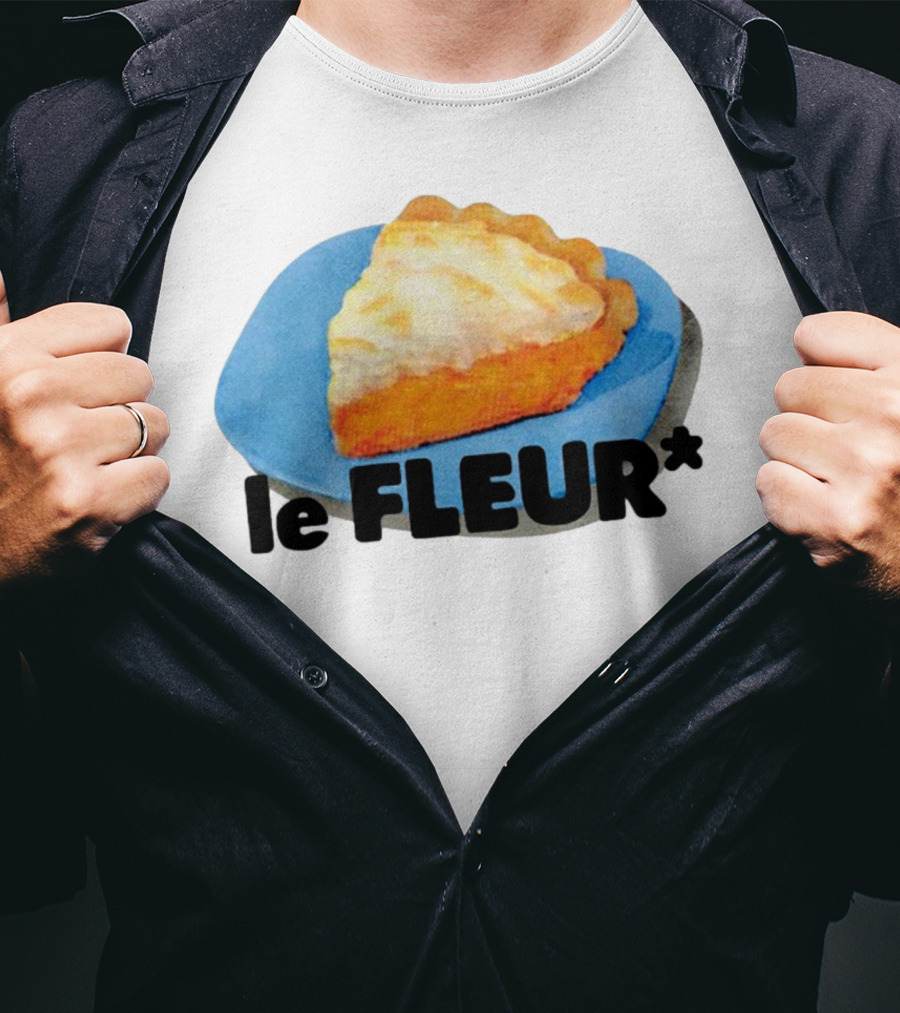 Le Fleur Pie Slice On Blue Plate T-Shirt