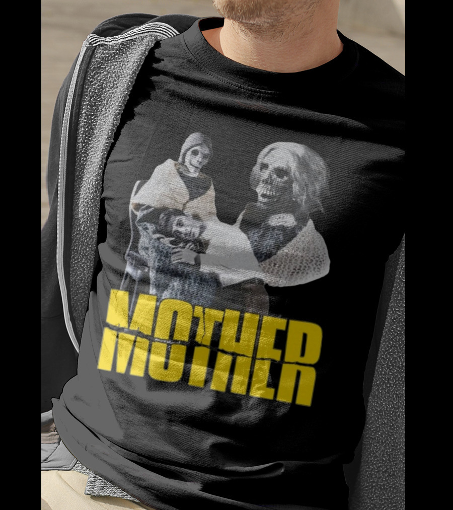Mother Psycho Skeleton Horror Motif T-Shirt