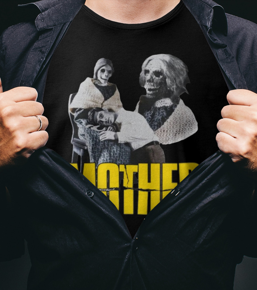 Mother Psycho Skeleton Horror Motif T-Shirt