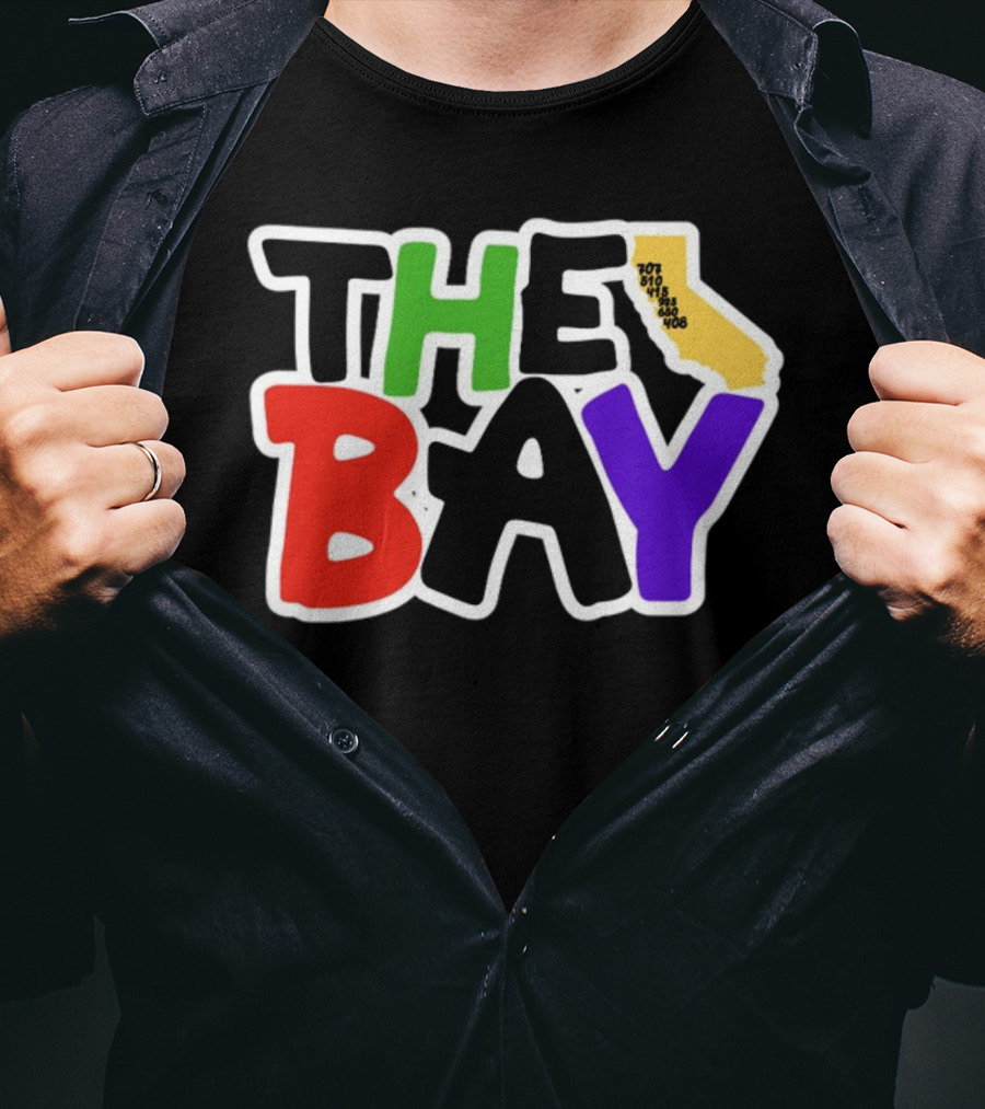 The Bay California Area Codes Colorful T-Shirt