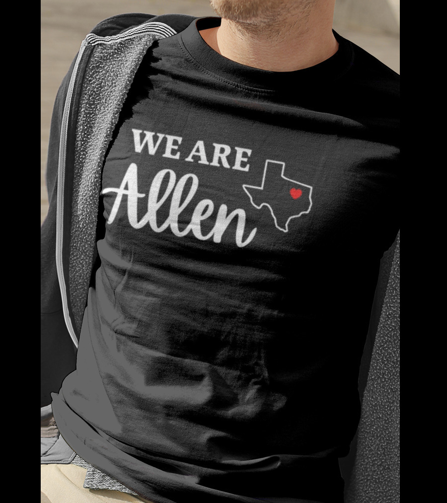 WE ARE ALLEN Texas Heart Map T-Shirt