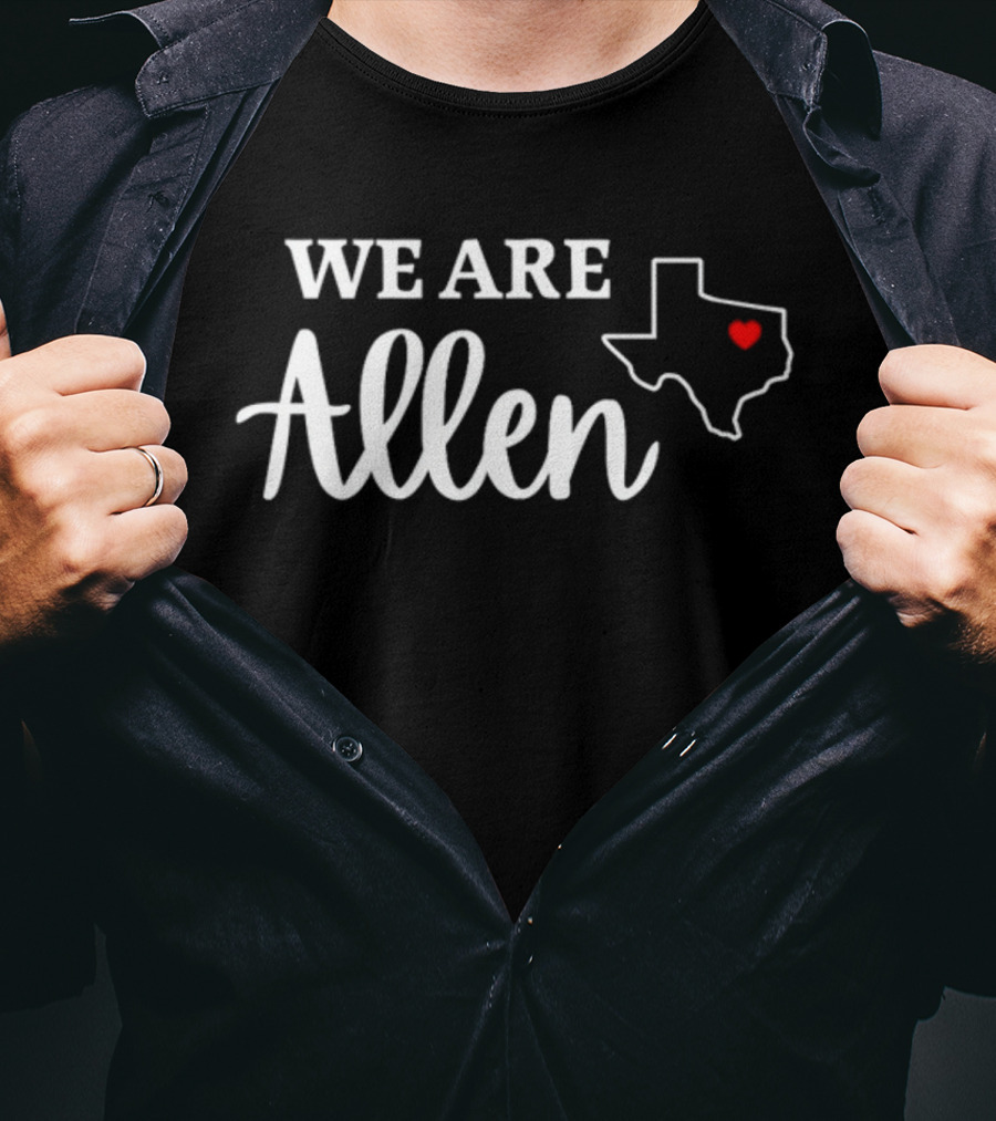 WE ARE ALLEN Texas Heart Map T-Shirt