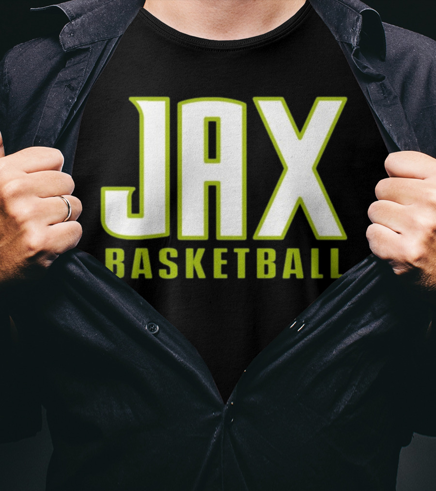 Jax Basketball Bold Neon Typography T-Shirt