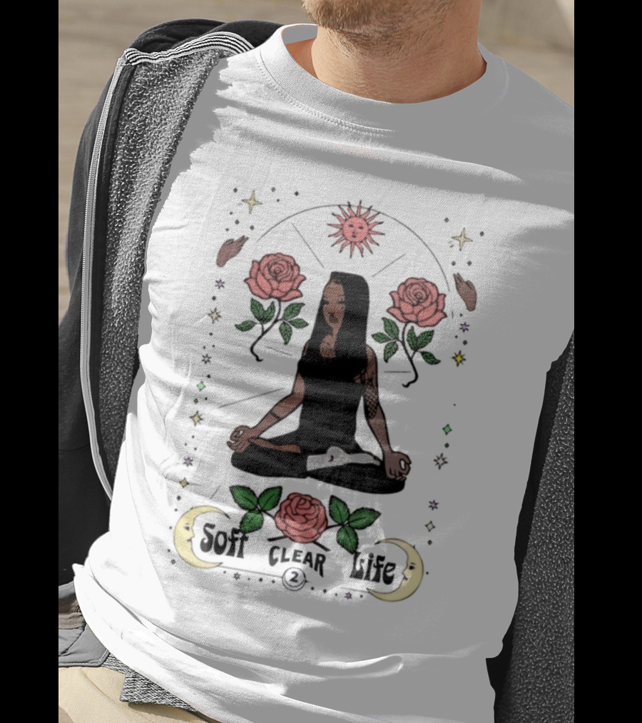 Summer Walker Soft Clear Life Yoga Meditation Roses Moon Sun T-Shirt
