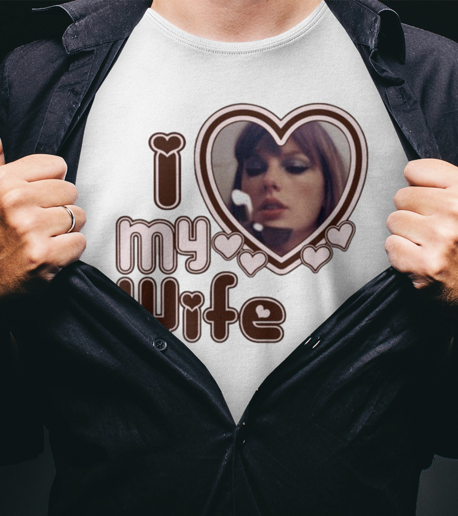 I Love My Wife Taylor Swift Heart Photo T-Shirt