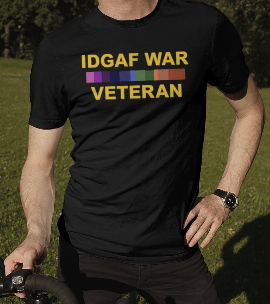 IDGAF War Veteran Color Bars T-Shirt