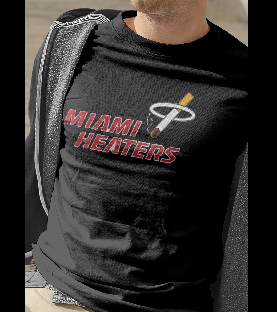 Shitheadsteve Miami Heaters Basketball Parody Smoking Cigarette T-Shirt