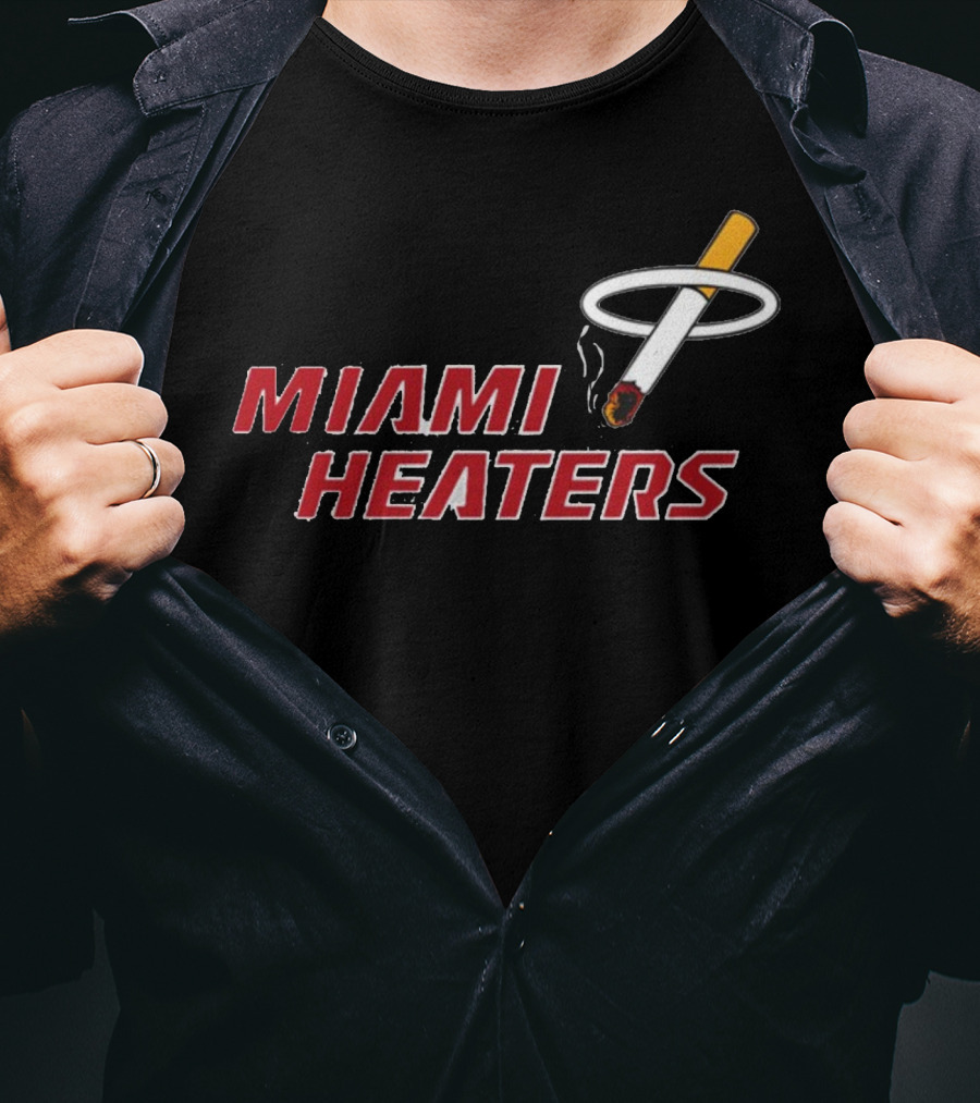Shitheadsteve Miami Heaters Basketball Parody Smoking Cigarette T-Shirt