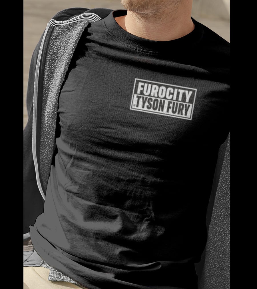 Furocity Tyson Fury Black And White Block Lettering T-Shirt