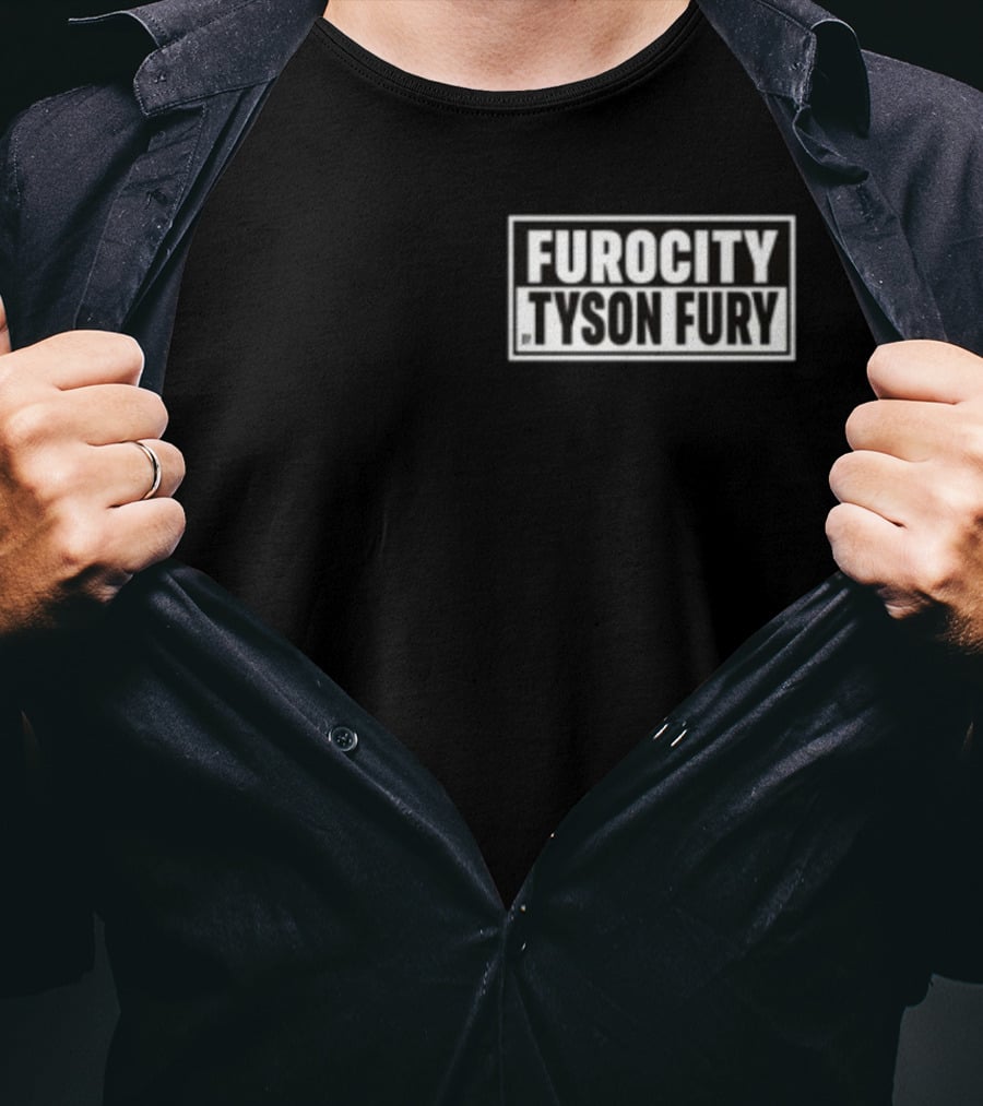Furocity Tyson Fury Black And White Block Lettering T-Shirt