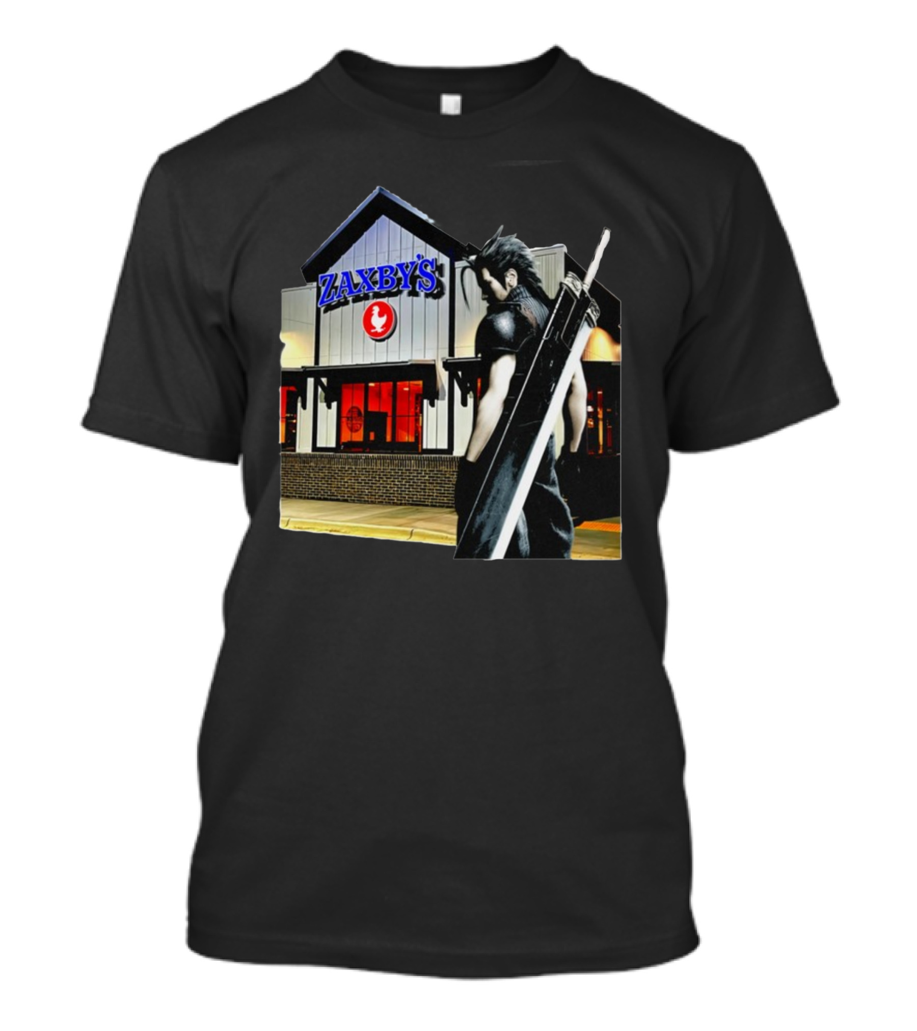 Zaxbys Meets Iconic Buster Sword Warrior At Restaurant Scene T-Shirt