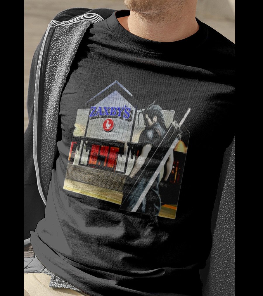 Zaxbys Meets Iconic Buster Sword Warrior At Restaurant Scene T-Shirt