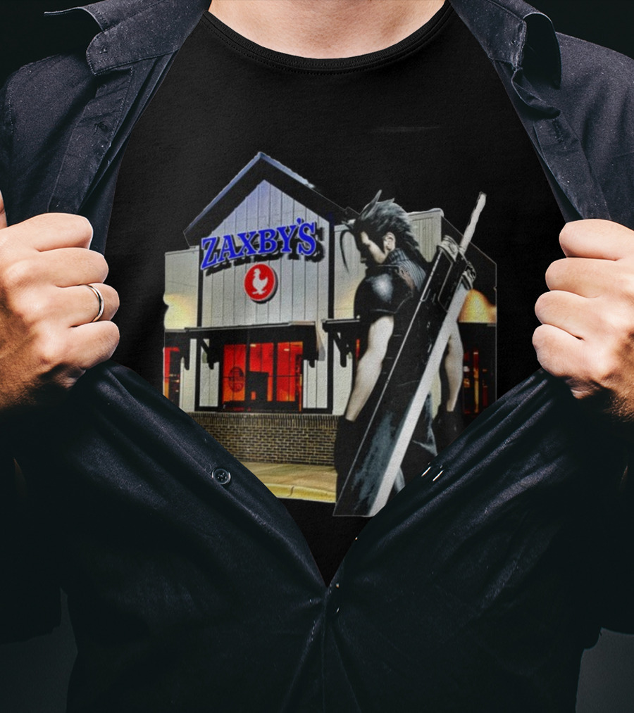 Zaxbys Meets Iconic Buster Sword Warrior At Restaurant Scene T-Shirt
