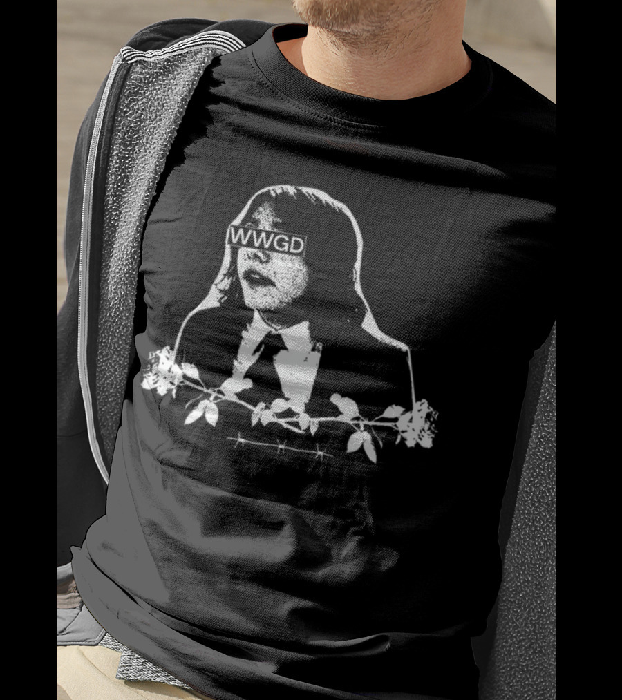 Catchinglizards WWGD Black And White Barbed Wire Suit T-Shirt