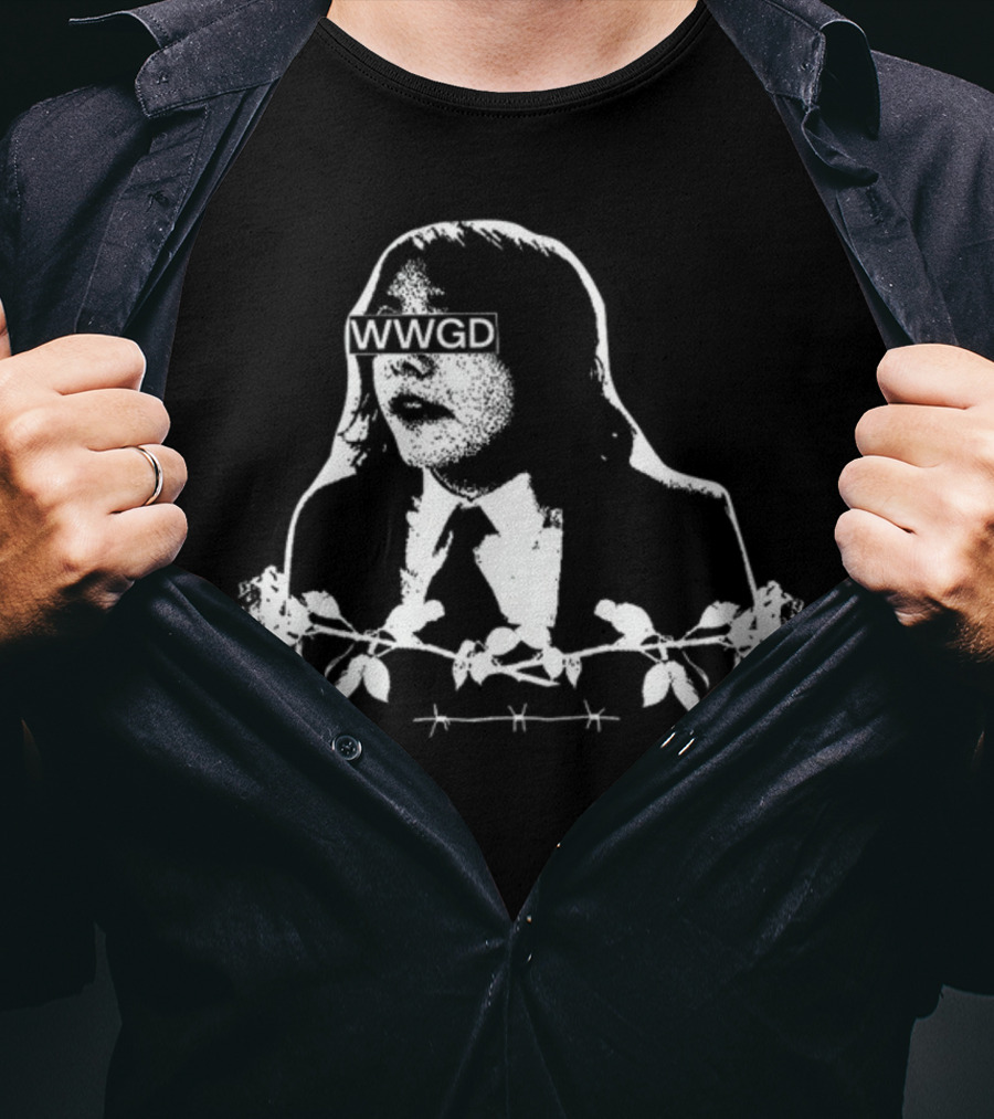 Catchinglizards WWGD Black And White Barbed Wire Suit T-Shirt