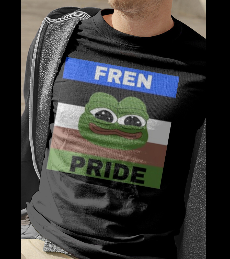 Fren Pride Pepe Flag Image T-Shirt