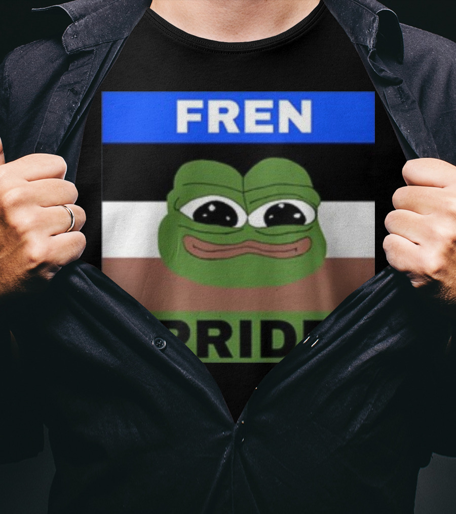 Fren Pride Pepe Flag Image T-Shirt