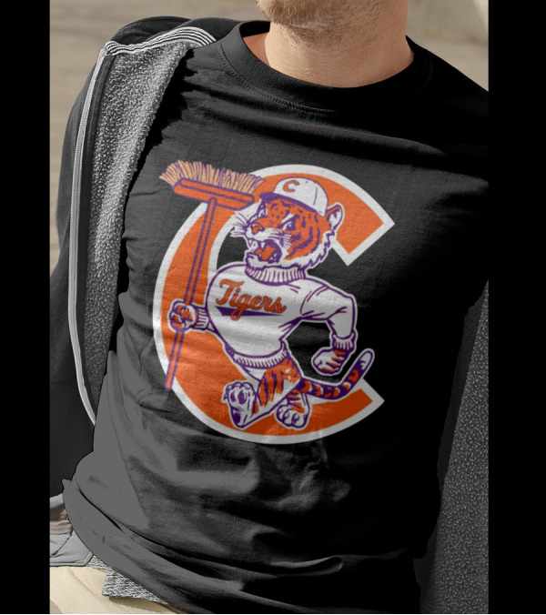 Austin Pendergist Tigers C Letter Mascot With Broom T-Shirt