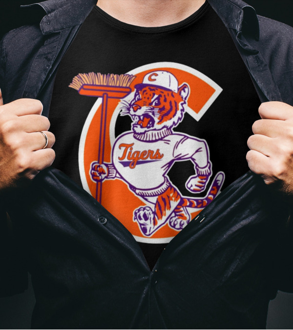 Austin Pendergist Tigers C Letter Mascot With Broom T-Shirt