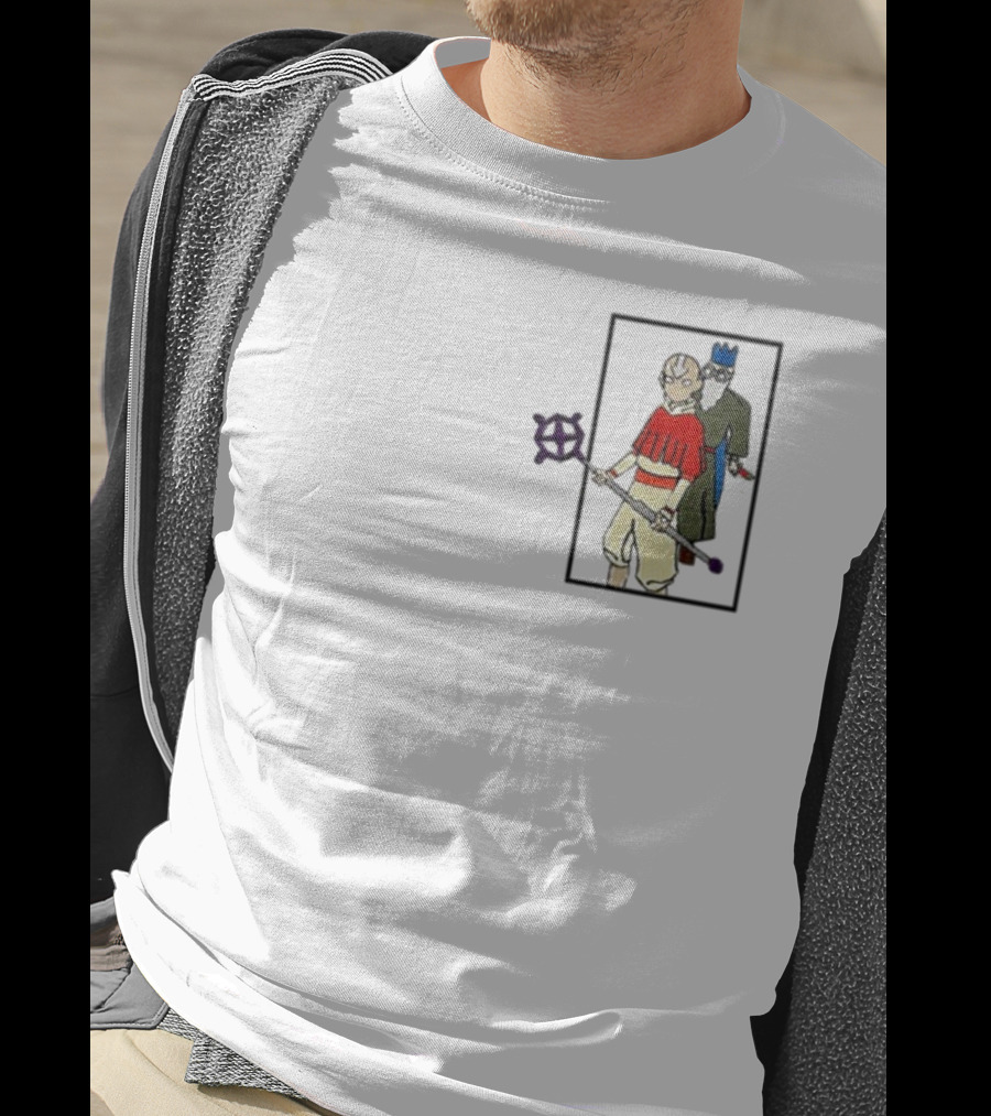 Avatar Aang And Wise Old Man With King Hat And Purple Staff T-Shirt