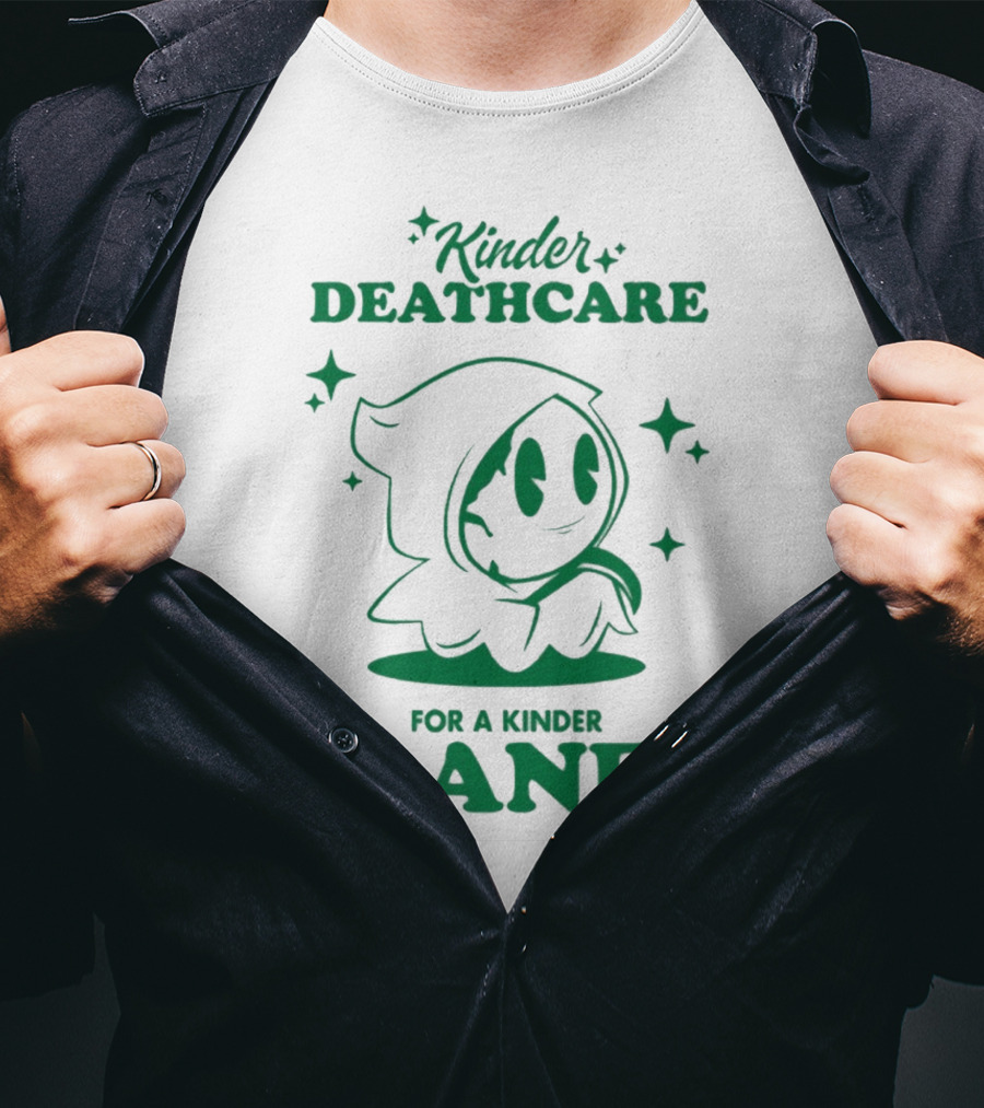 Kinder Deathcare For A Kinder Planet Hoodie Character With Stars T-Shirt